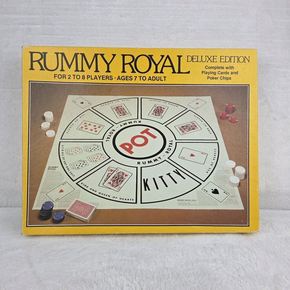 Vintage Rummy Royal Deluxe Edition COMPLETE Whitman 1981 Tripoley Cards Chips